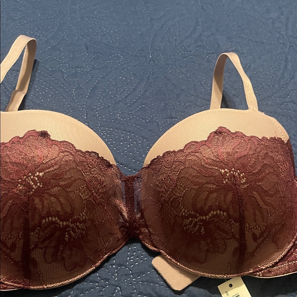 Adore Me Burgundy Lace Bra